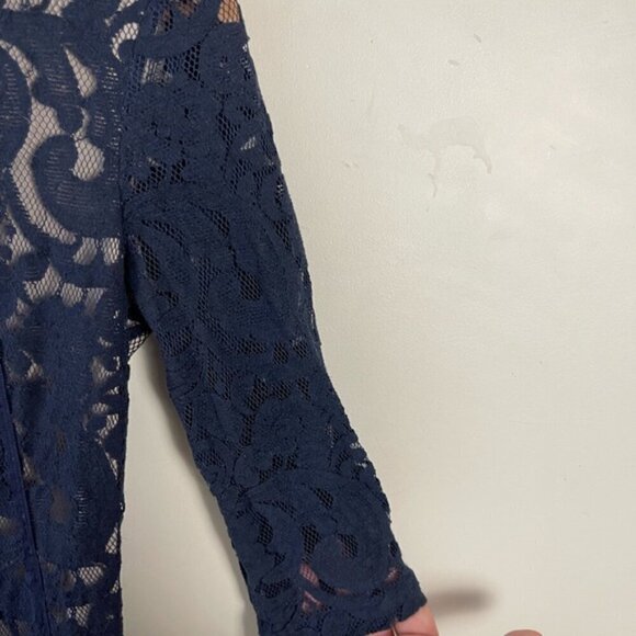 InWear midnight navy blue lace overlay PATRICE pencil DRESS size 6 - Picture 11 of 16